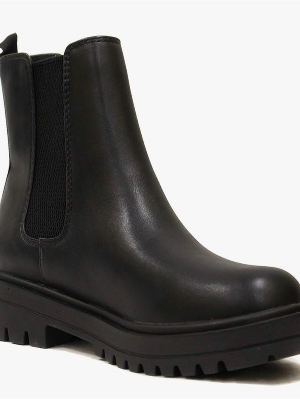 Classic Black Chelsea Lug Sole Ankle Boot